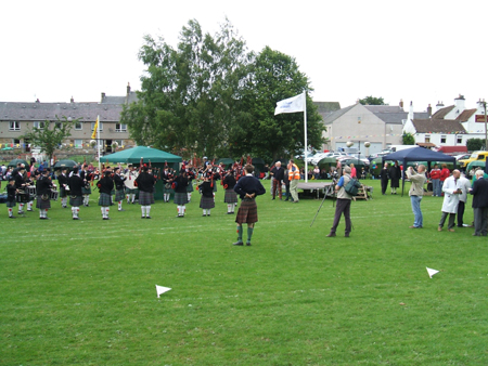 Menzies Campbell performing the opening of the Ceres Highland Games
