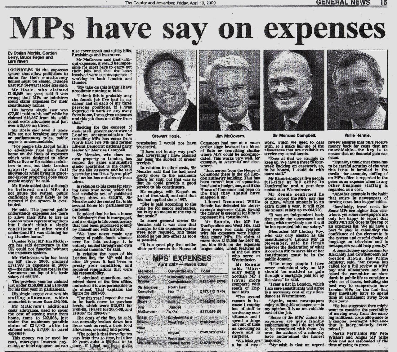 MPs have say on expenses